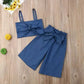Girl's blouse with denim