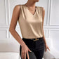 Haut sans manches en satin pour femme