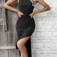 Robe tricotée sexy et ajustée pour femme