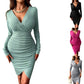 Robe fourreau moulante de couleur unie