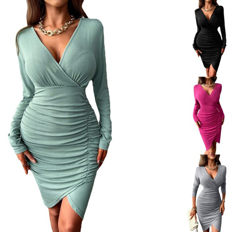 Robe fourreau moulante de couleur unie
