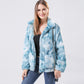 Women's plush color tie-dye long sleeve coat