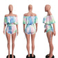 Camouflage printed ruffled shorts