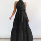 Robe décontractée sans manches de haute qualité avec ourlet large et taille ajustée