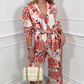 Temperament Drape Retro Print Jumpsuit