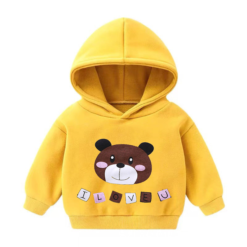 Boys And Girls Hooded Sweater And Cashmere Children's All-match Long-sleeved Clothes