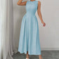 European And American-style Sleeveless Figure-flattering Waist-cinching Dress