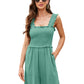 Women's Solid Color One-piece Shorts With Suspenders