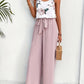 Temperament Casual French Floral Print Strap Set