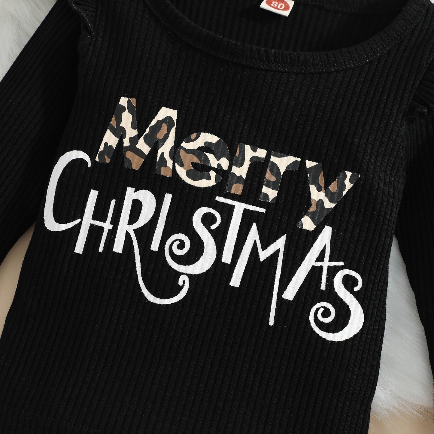 Costume de Noël pour filles de 1 à 5 ans, haut imprimé à rayures