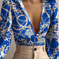 Women's Fashion Deep V Shirt Collar Top