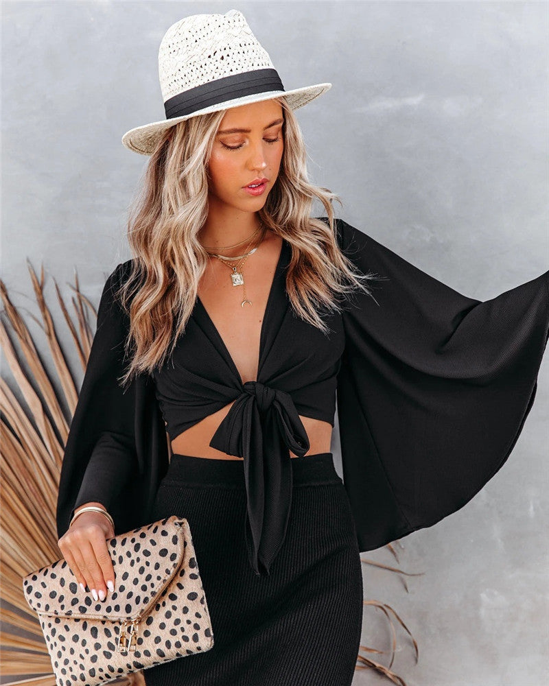 Flare Sleeve Sweet Fashion Sweet Lace Top