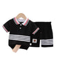 Western Style Boys' Summer Lapels Short Sleeve Two-piece Suit