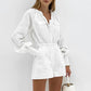 Combinaison ample en coton flammé blanc tendance pour femme