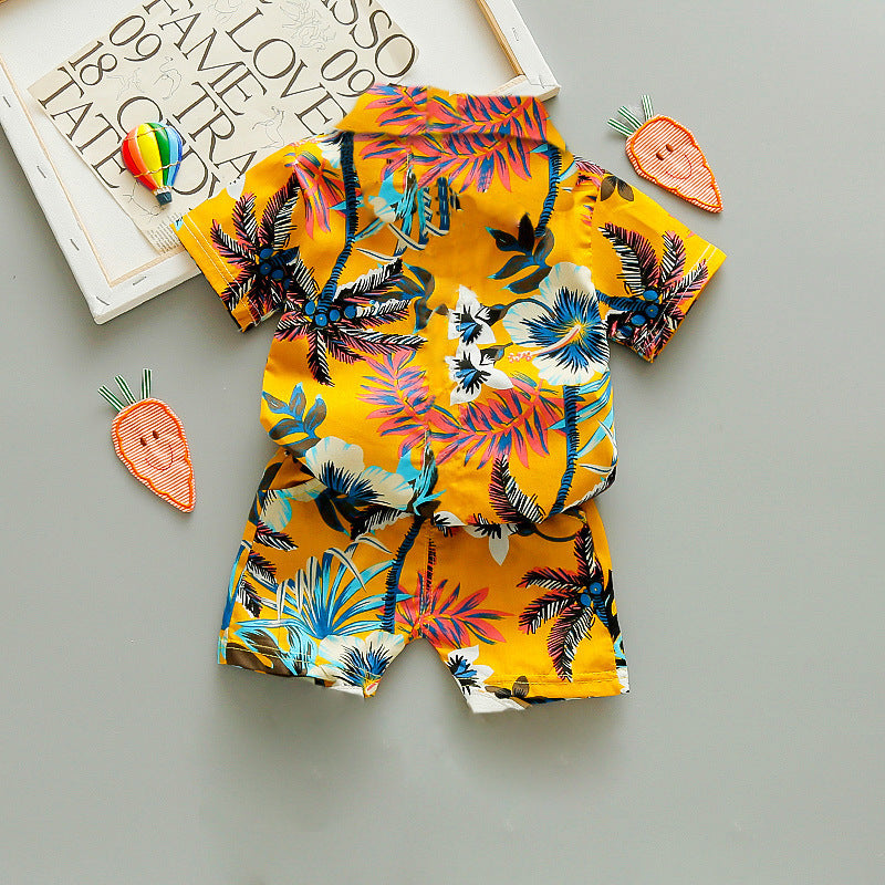 Children's Short Sleeve Shirt Korean Beach