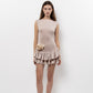 Contrast Color Round Neck Sleeveless Lace Fashion Short Dress Women