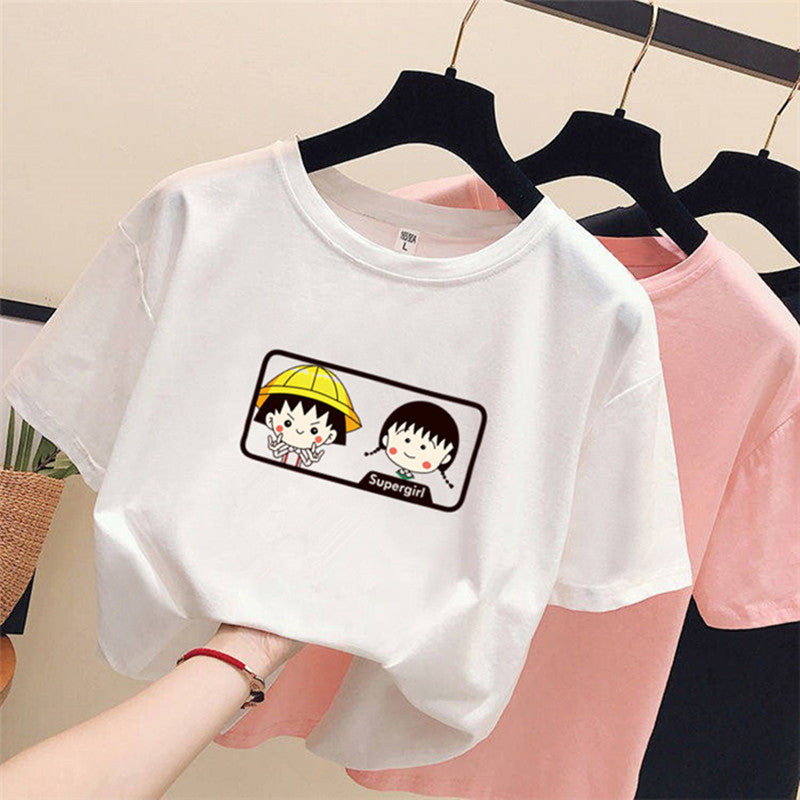 Women's loose ins trendy white short-sleeved t-shirt
