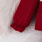 Girls' Long-sleeved White Belt Top Ruffled Blazer Trousers Three Pieces