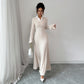 Simple And Stylish Solid Color Long Sleeve Dress For Women