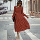 Robe mi-longue cintrée pour les vacances et les loisirs, vêtements pour femmes printemps et automne