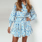 Fashionable Floral Print Dress With Lantern Sleeves