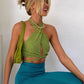 Matcha Green Hollow Halter Sling