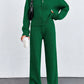 Autumn And Winter New European And American Women's Casual Loose Zip Top And Trousers Two-piece Set