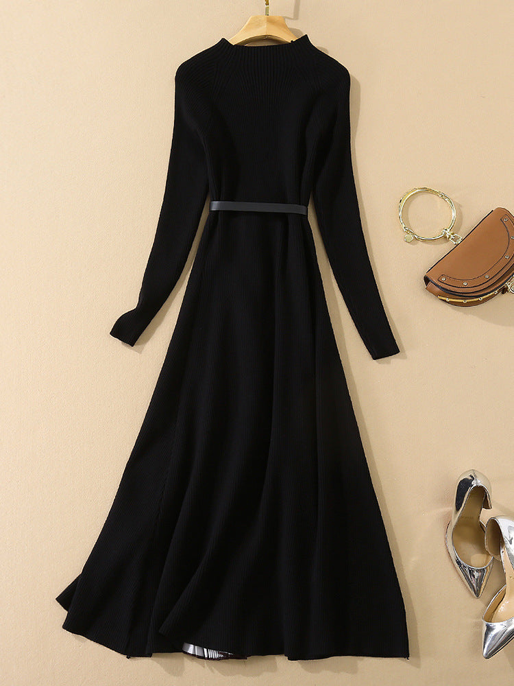 Robe tricotée à la cheville