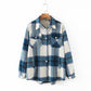 Loose check shirt with chest pocket