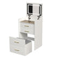 3 In 1 Vanity Desk With Open Top Mirror,Small Make Up Vanity Set With Visible Glass Desktop,Compact Makeup Vanity With 3 Drawers,Dressing Table For Bedroom