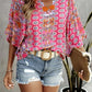 Women's Bohemian Print Button Detail Shirt