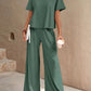 Casual Fashion Solid Color Top Suit Wide Leg Pants