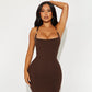 Solid Color Metal Tube Decorative Sheath Dress Fashion Elegant Halter Vest Dress