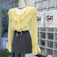 French Elegant Ruffled V-neck Long Sleeve Shirt Women