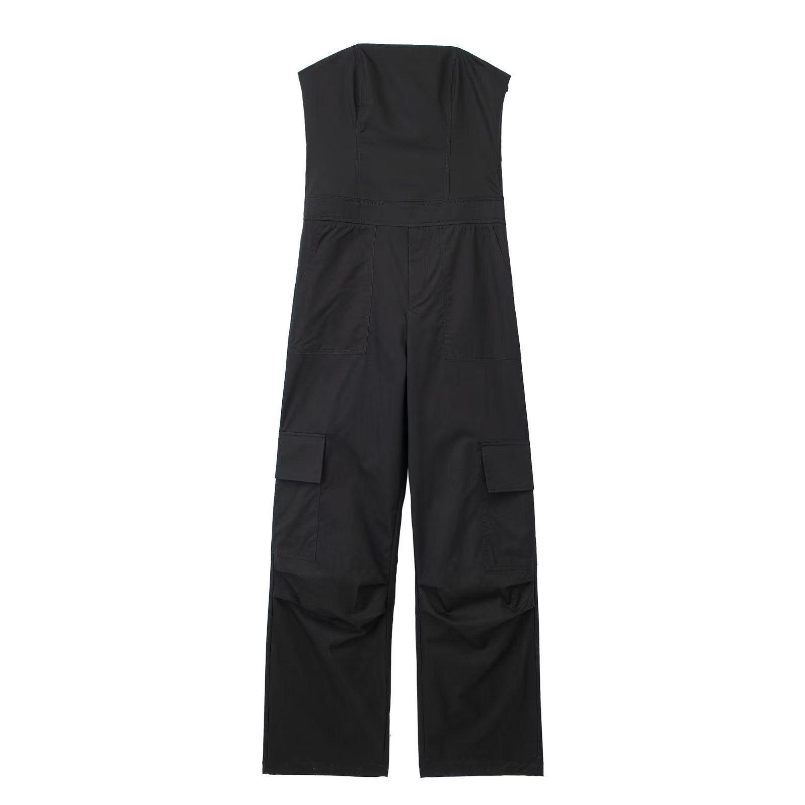 Off Shoulder Design Long Workwear Jumpsuit