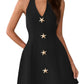 Elegant Halter V-Neck Sleeveless A-Line Mini Womens Short Party Gown