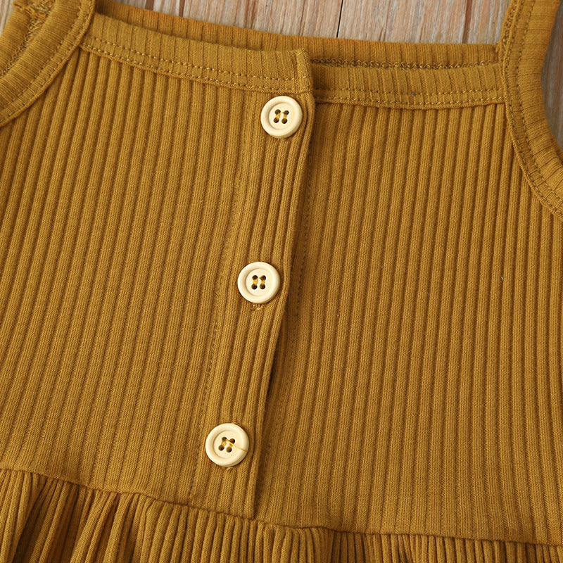 Ensemble de vêtements d'été pour filles, débardeur imprimé, short, deux pièces, sans manches