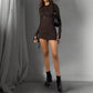 Stylish Womens Dress With A Stand-up Collar And Pleats