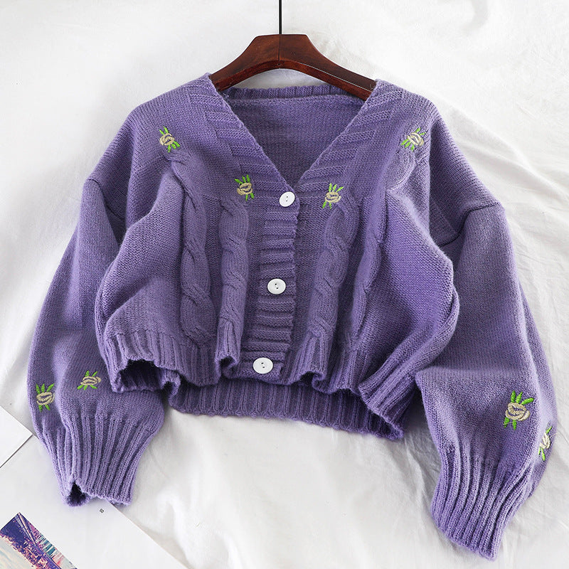 Women's Loose-fitting Outer Twist Sweater Coat