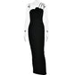 Women's Halter Tube Top Backless Waist Trimming Dress