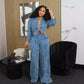 Women's Long-sleeved Casual Shirt Wide-leg Pants