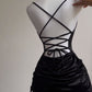 Lace-up Backless Spaghetti Straps Hip Skirt