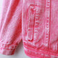 Pink fried flower denim jacket