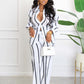 Women's Striped Shirt Long Sleeve Loose
