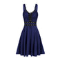 Robe à bretelles style gothique punk tendance pour femme, tenue de tous les jours