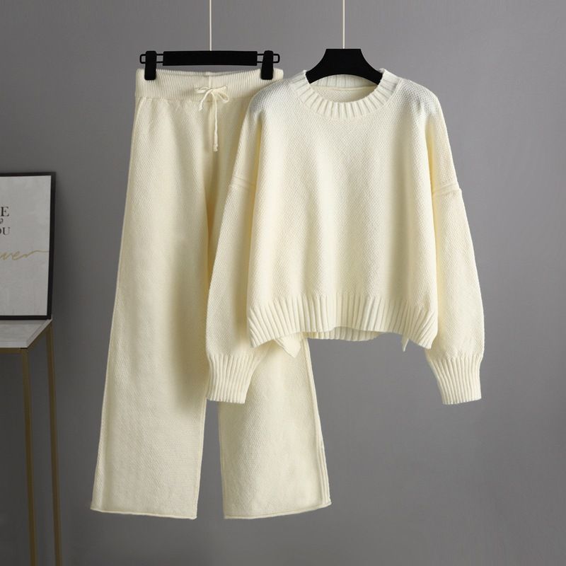 Fashion Casual Knitting Suit Pants Korean Style Loose Women