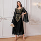 Women's Fashion Embroidery Applique Super Long Sleeve Dress