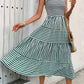 European And American Summer Women's Holiday Striped Spaghetti Straps Dress