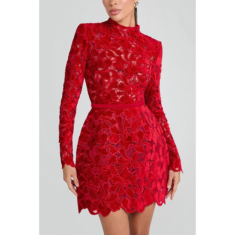 Casual Solid Color Long Sleeve Zipper Dress