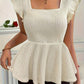 Princess Collar Tight Waist Women's Shirt Short Sleeve